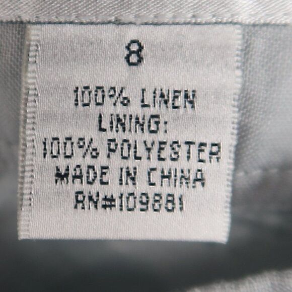 ALLISON TAYLOR LIGHT GREY A LINE LINEN MIDI SKIRT SIZE 8 - Picture 3 of 6